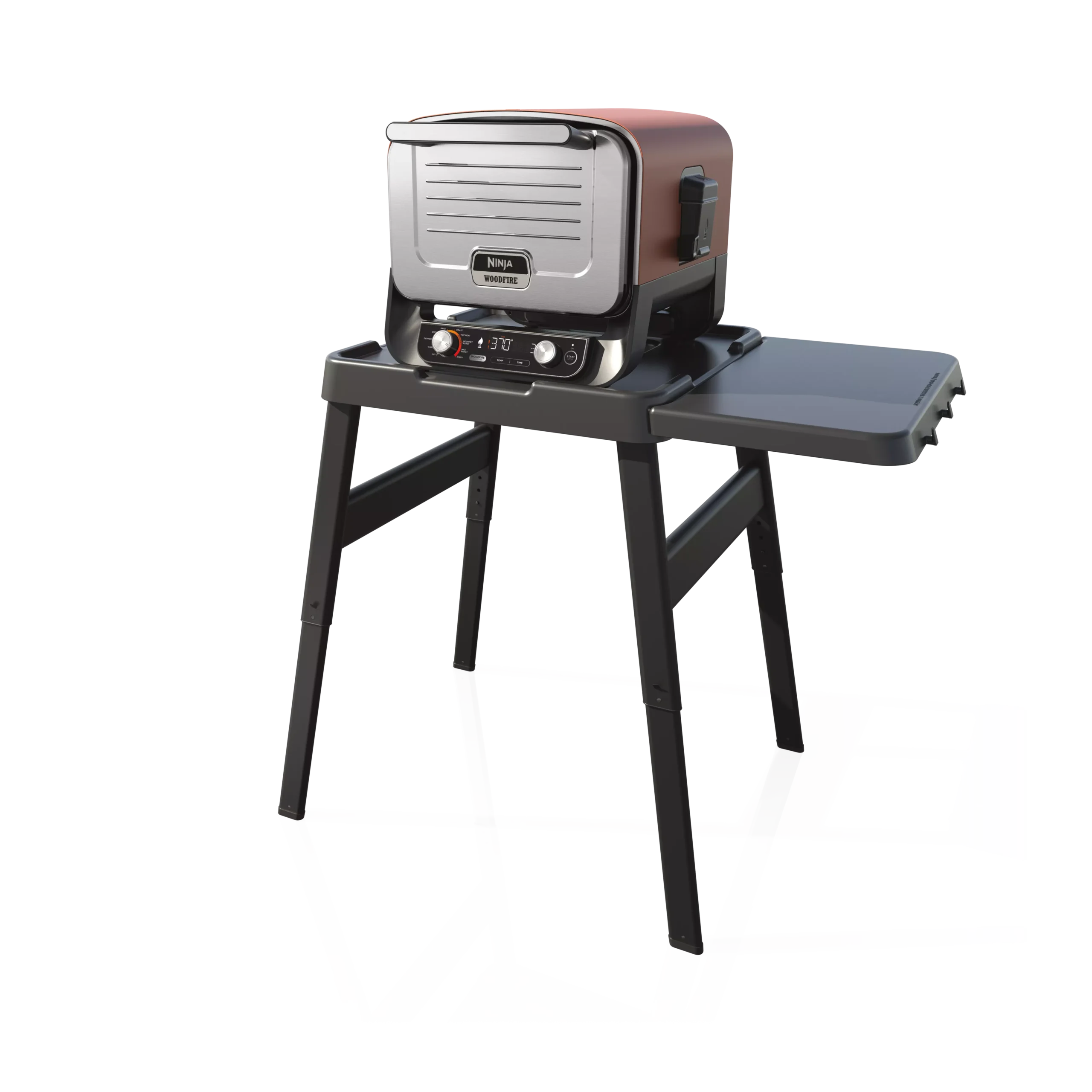 Ninja Woodfire Nastaviteľný stojan a skladací stôl, Čierny (Kompatibilný s OO101, OG701, OG751, OG850, OG901)