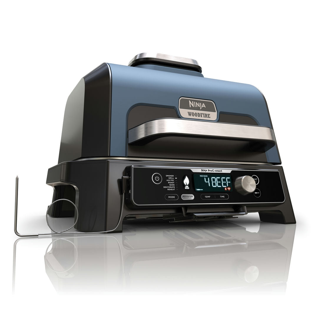 Ninja OG901EU Woodfire Pro Connect XL; Elektrický BBQ, Gril, Air fryer & Udiareň; Vonkajší; 45 cm x 31 cm